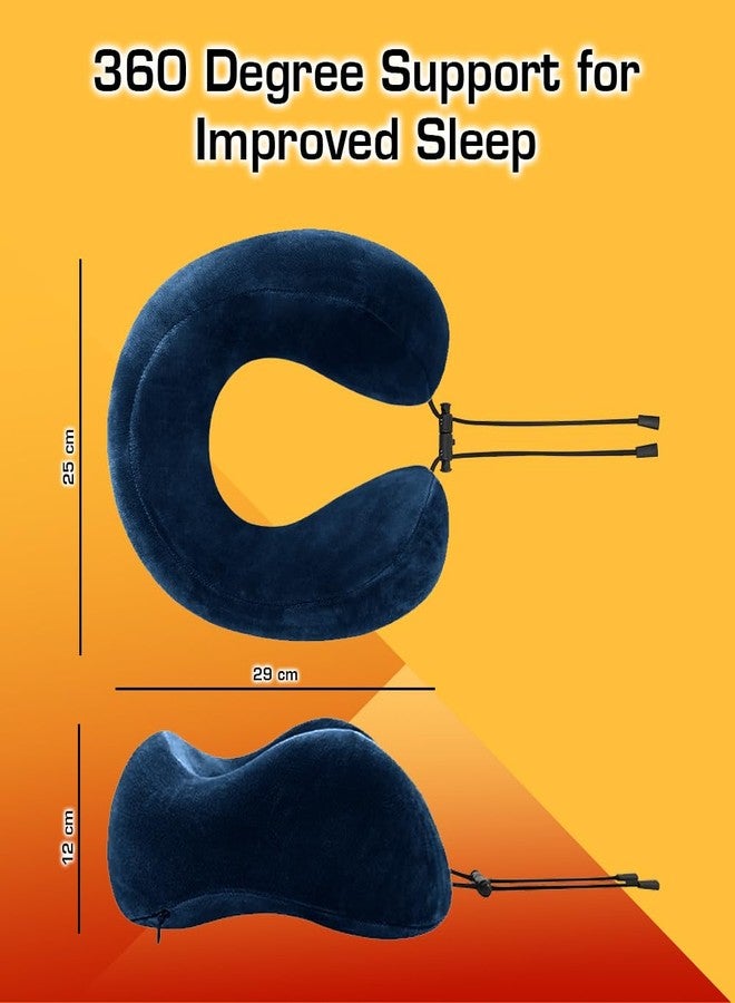GREELI Extra Soft Memory Foam Luxury Travel Neck Support Rest Pillow with Soft Washable & Removable Cover, Multipurpose Comfortable Travel Pillow for Airplane (Navy Blue Multiple Raise) - Image 4